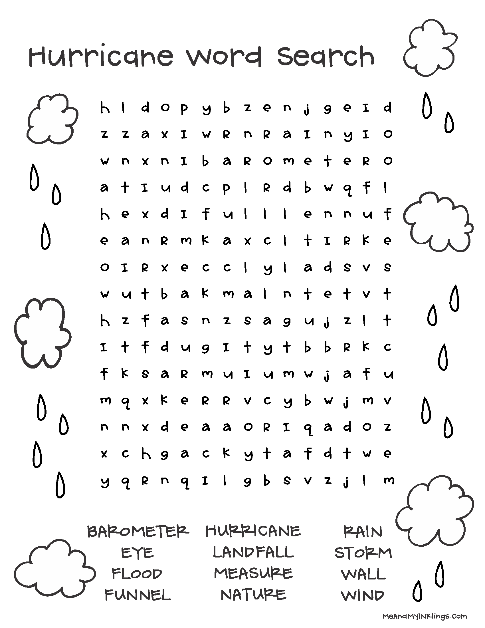 Hurricane Word Search