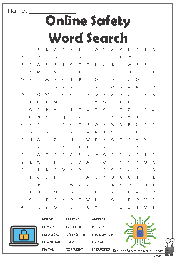 Online Safety Word Search