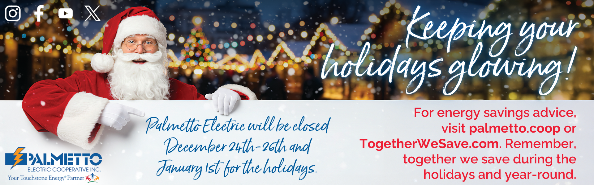 Holiday Office Closings December 24-26 and January 1