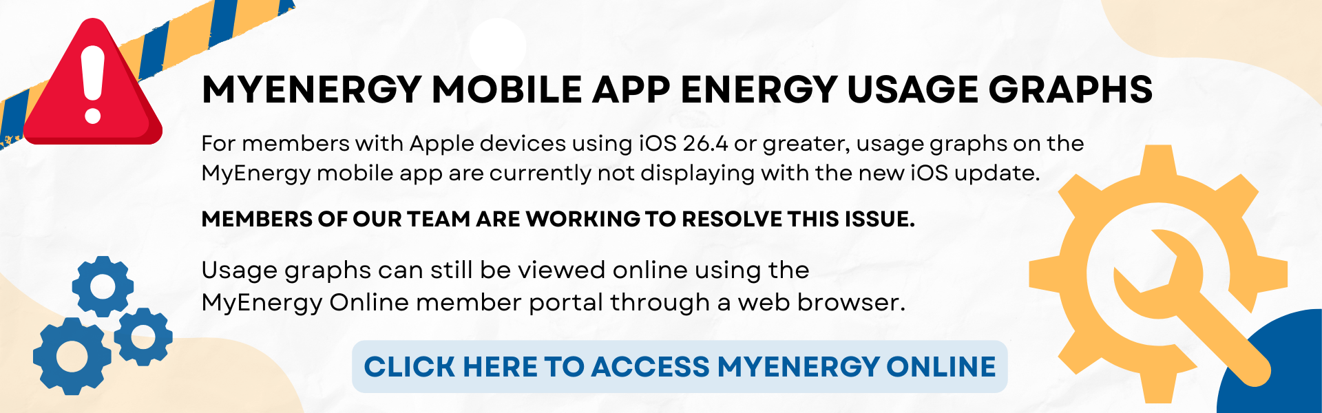 MyEnergy Mobile App Usage Graphs are not working with iOS updates.